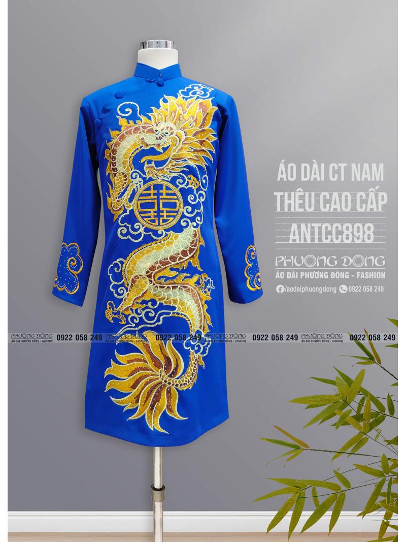 Áo Dài Cách Tân Nam Thêu Cao Cấp ANTCC898